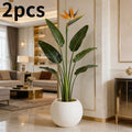 Set of 2 Contemporary Egg-Shaped Plastic Pots Designed for Both Indoor And Outdoor Use, Perfect for Houseplants, Succulents, Flowers, And Cacti. These Pots Serve As Stylish Garden And Home Decorations