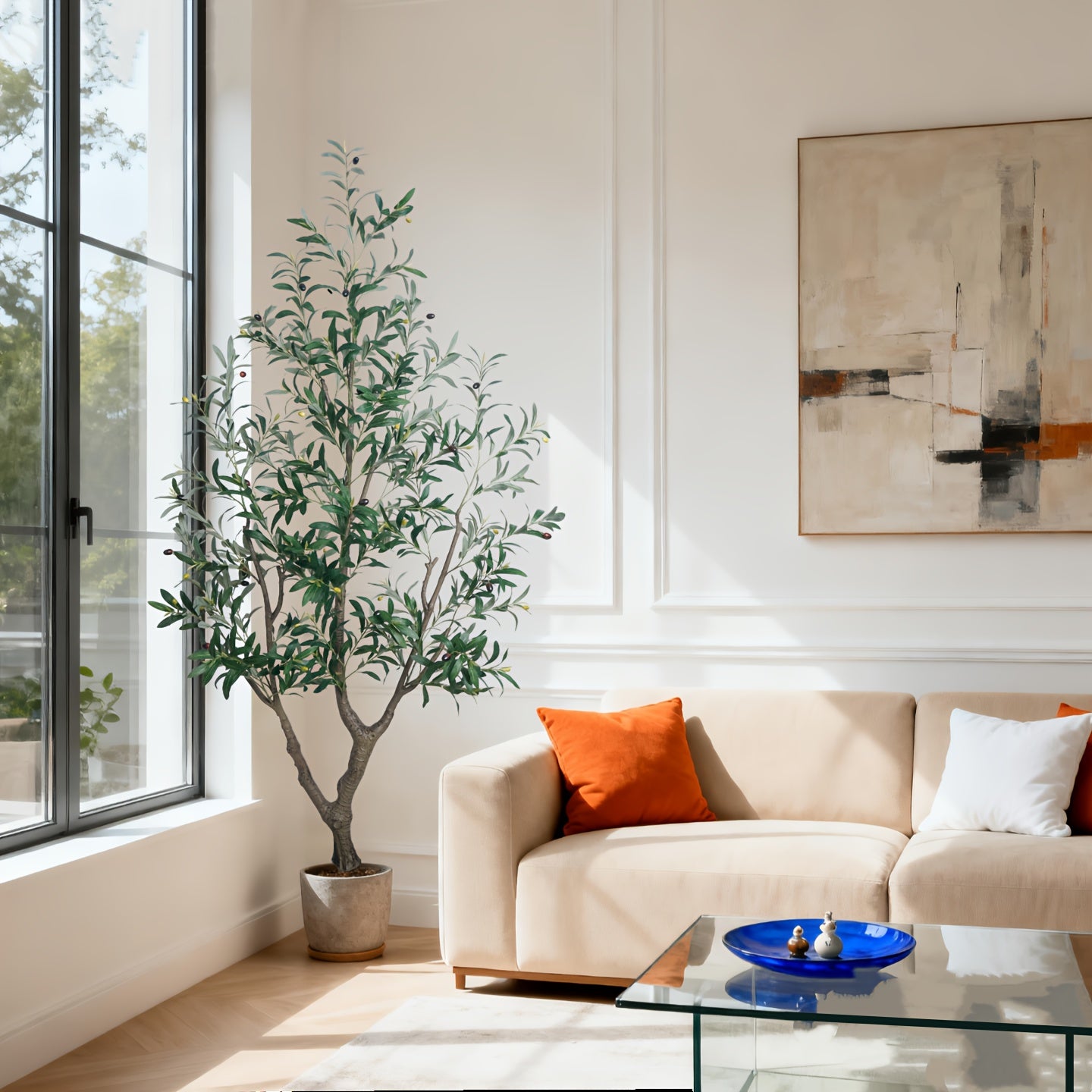 Outdoor Artificial Olive Trees Available in Heights of 6, 7, Or 8 Feet, Complete with a Nursery Planter. These Realistic Faux Olive Trees Feature Between 860 And 1530 Leaves, Are Easy to Assemble And Maintain, And Make Great Decorations for Homes