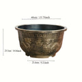 4pcs 15-Inch Resin Flower Pots Suitable for \u002FOutdoor - Thick Retro Square Planters with Drainage Holes, Rustproof Durable Painted Pots for Bonsai, Succulents, Cacti, Herbs, Topiary