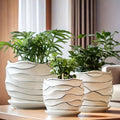 Bohemian-Style Ceramic Flower Pots • Set of Three with Drainage Holes • Perfect for Home, Office, Garden Decoration • Great Gifts for Christmas, Thanksgiving, Mother's Day • Gardening Gift for Home Decor
